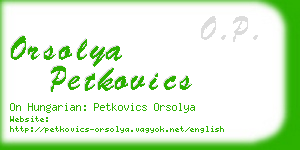 orsolya petkovics business card